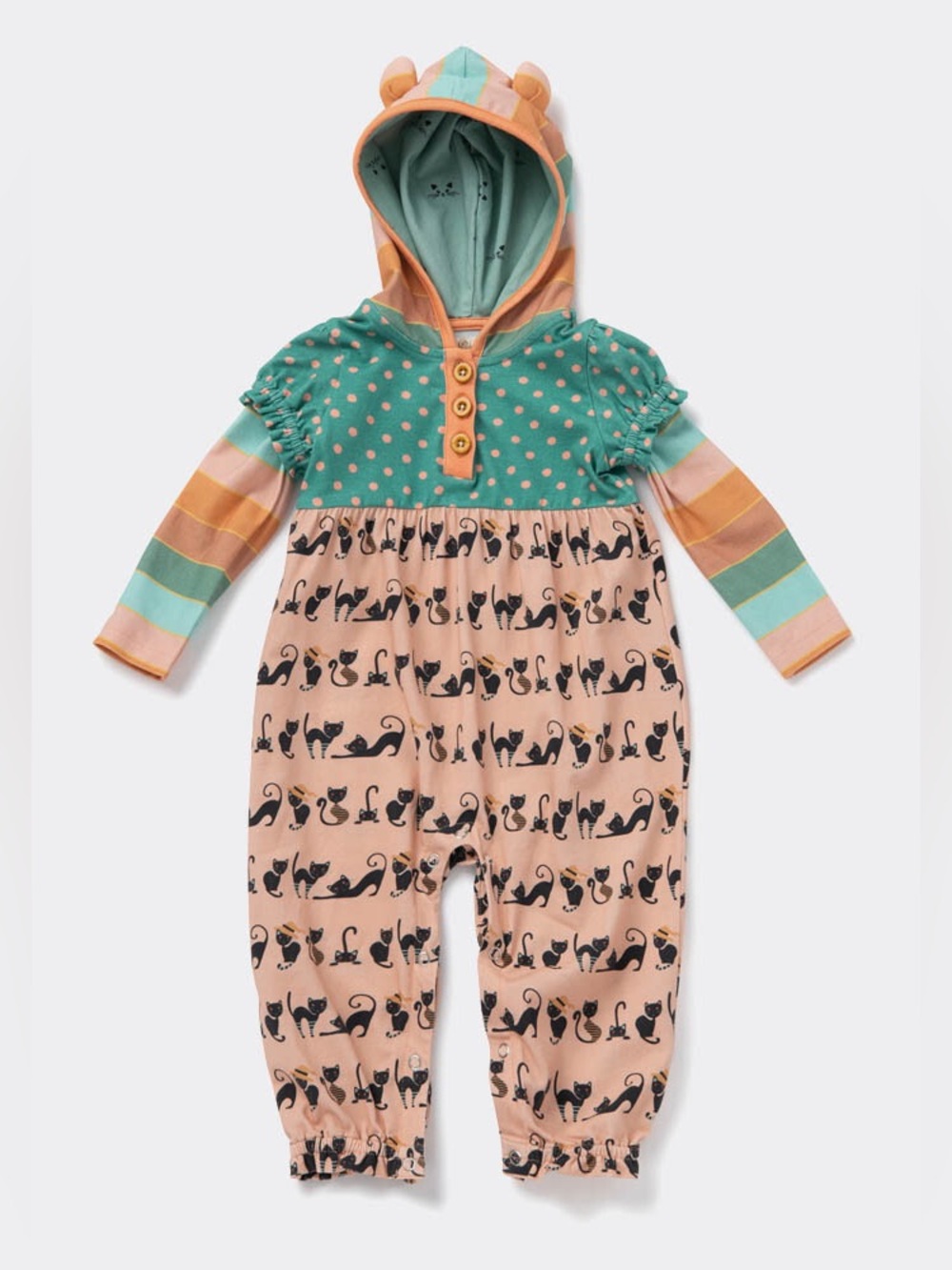 Matilda Jane Just Imagine Ima Skeerd Cats Halloween Romper Size 12-18 Months